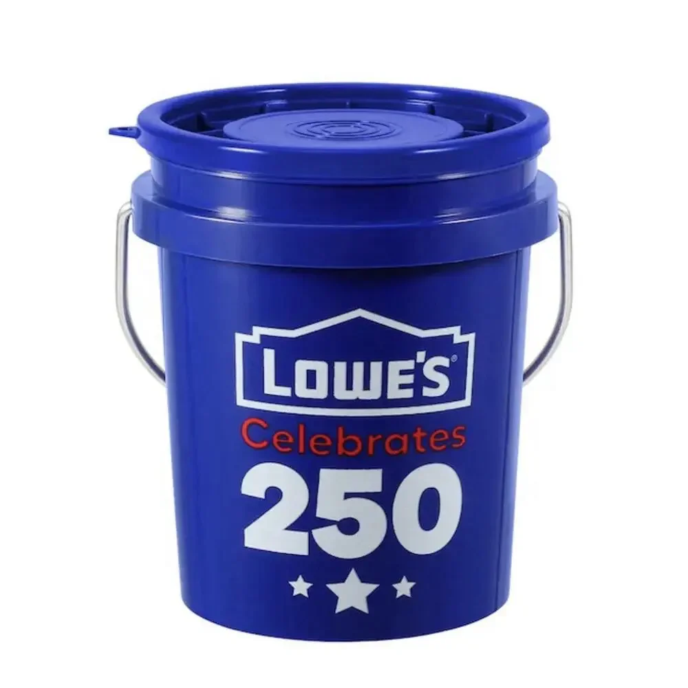 Lowes Celebrates 250 USA Mini Blue Bucket w/ Lid Stackable Americana Food Grade